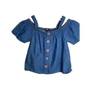 Picapino Girl Top Size 7 Blue Denim